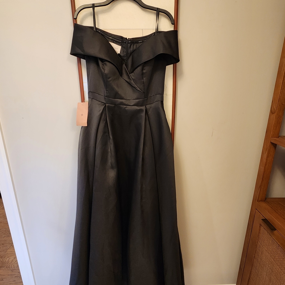 BHLDN Strapless Black Gown